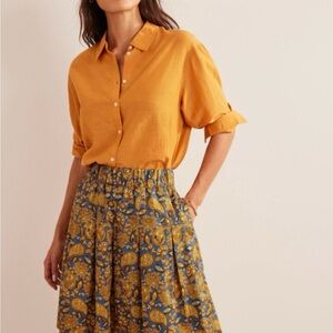 Boden Cotton Pleated Mini Skirt in Harvest Gold
Paisley Terrace